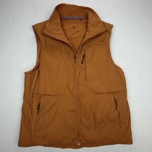 Lululemon Lab Mens Ripstop Full Zip Utility Vest Autumn Orange